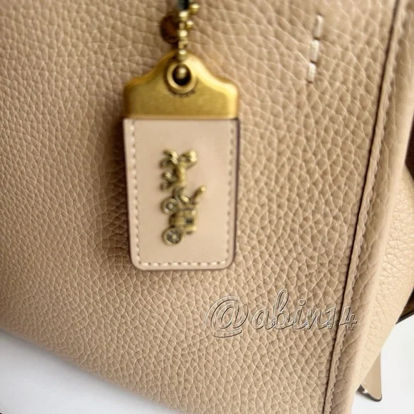Exclusive Coach Rogue 25 Leather Top Handle Satchel Handbag in Color Taupe - Picture 15 of 16